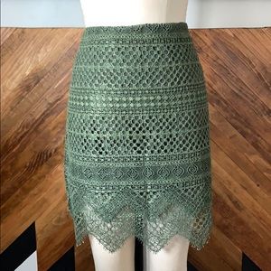 Banana Republic Olive Lace Skirt